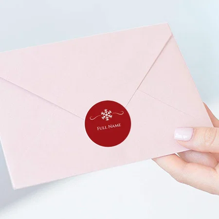 Red Customized Printed Envelope Seal Sticker