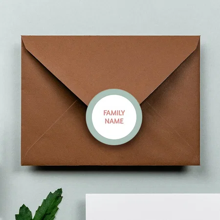 Concentric Circle Designed Customized Printed Envelope Seal Sticker
