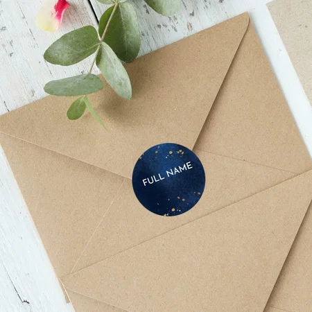 Blue Customized Printed Envelope Seal Sticker