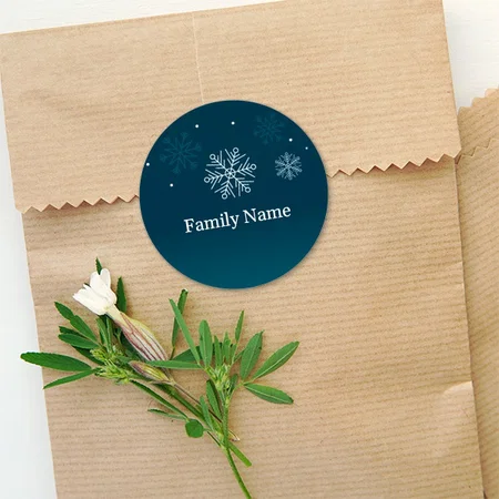 Snowflake Designed Customized Printed Envelope Seal Sticker