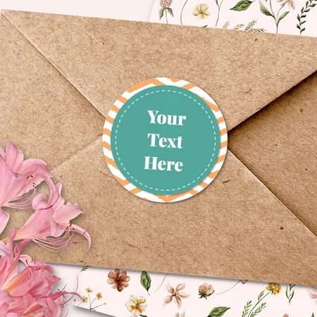 Abstract Customized Printed Envelope Seal Sticker