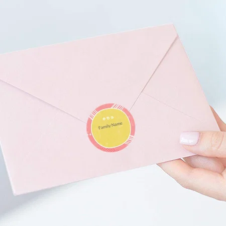 Concentric Circle Customized Printed Envelope Seal Sticker