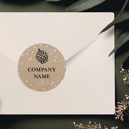 Beige Customized Printed Envelope Seal Sticker