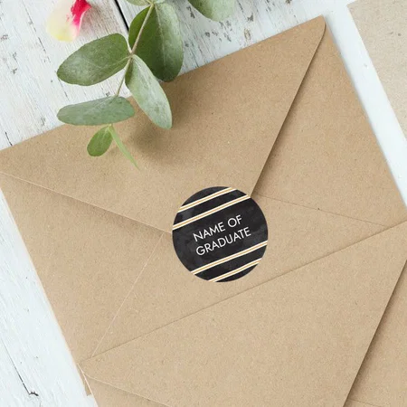 Black Customized Printed Envelope Seal Sticker