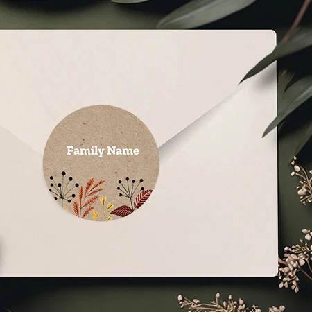 Ferns Designed Customized Printed Envelope Seal Sticker