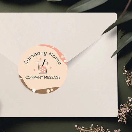 Beverage Designed Customized Printed Envelope Seal Sticker