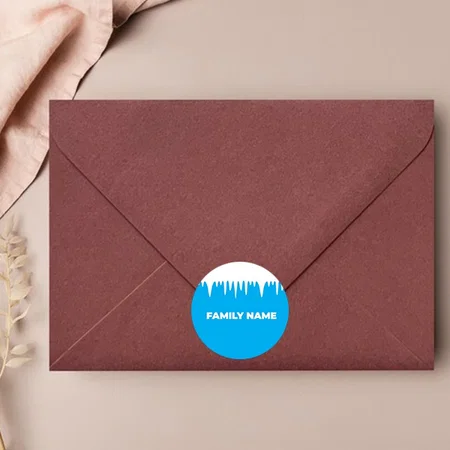 Sky Blue Customized Printed Envelope Seal Sticker