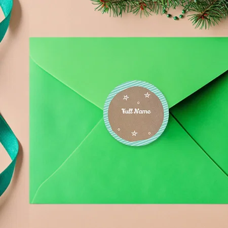 Brown Customized Printed Envelope Seal Sticker