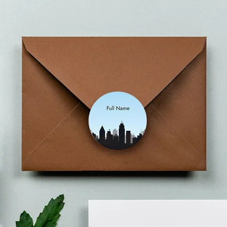 Skyscrapers Designed Customized Printed Envelope Seal Sticker