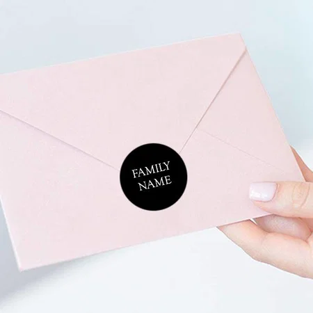 Black Customized Printed Envelope Seal Sticker