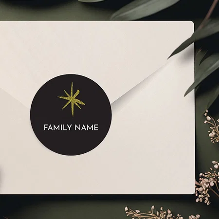 Black Customized Printed Envelope Seal Sticker