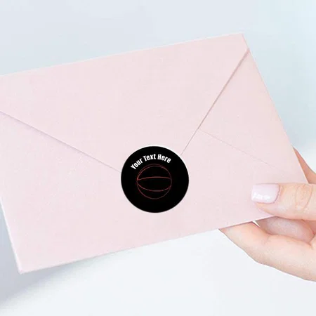 Black Customized Printed Envelope Seal Sticker
