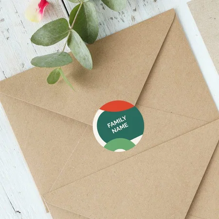 Waves Designed Customized Printed Envelope Seal Sticker