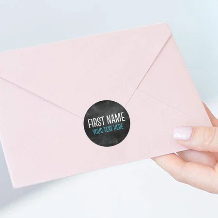 Black Customized Printed Envelope Seal Sticker