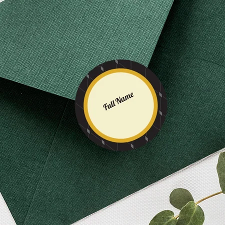 Black Customized Printed Envelope Seal Sticker
