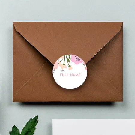 Flowers Designed Customized Printed Envelope Seal Sticker