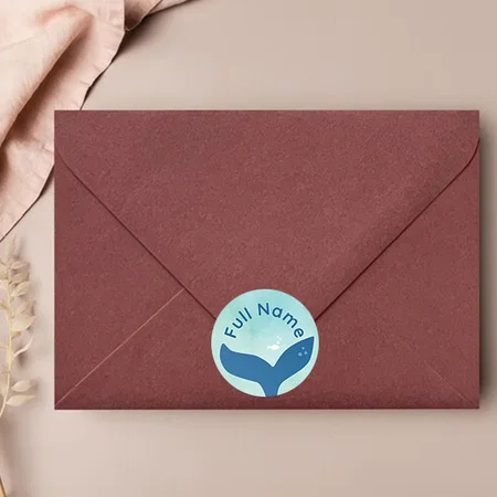 Aqua Customized Printed Envelope Seal Sticker