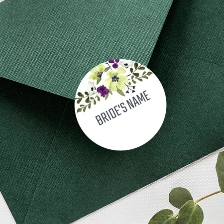 Beautiful Flowers Customized Printed Envelope Seal Sticker