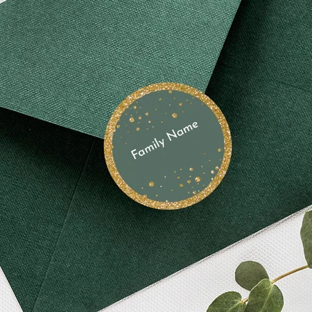 Golden Sea Green Designed Customized Printed Envelope Seal Sticker
