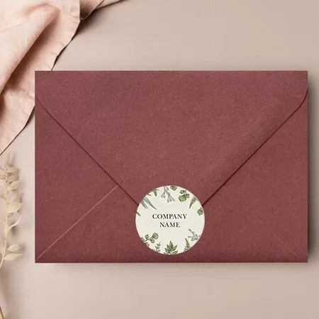 Floral Customized Printed Envelope Seal Sticker