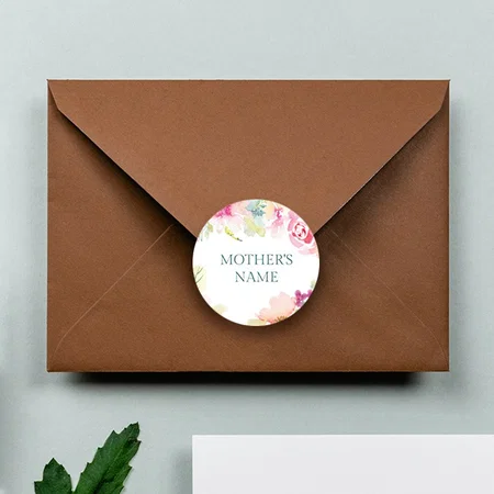 Watercolor Flowers Customized Printed Envelope Seal Sticker
