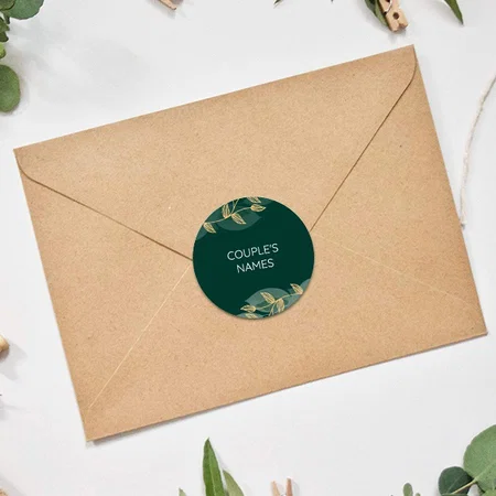 Green Customized Printed Envelope Seal Sticker