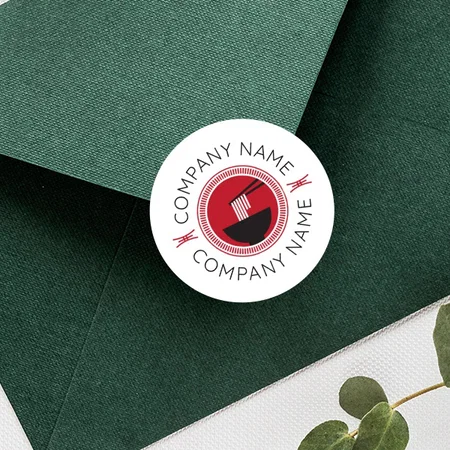 Restaurant Business Themed Customized Printed Envelope Seal Sticker