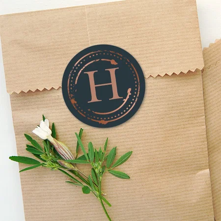 Monogram Design Customized Printed Envelope Seal Sticker