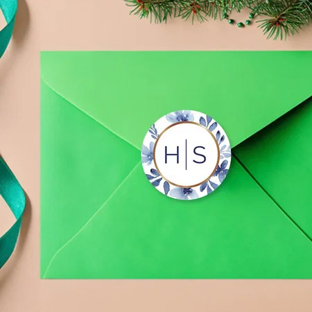 Initials Themed Customized Printed Envelope Seal Sticker