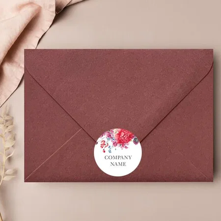 Flower Customized Printed Envelope Seal Sticker