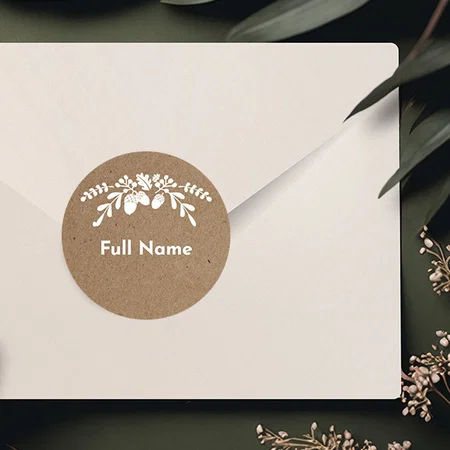 Beige Customized Printed Envelope Seal Sticker