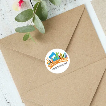 Stationery Themed Customized Printed Envelope Seal Sticker