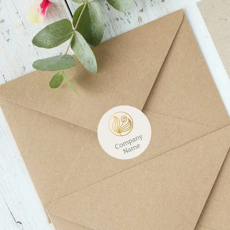 Golden Leaf Customized Printed Envelope Seal Sticker