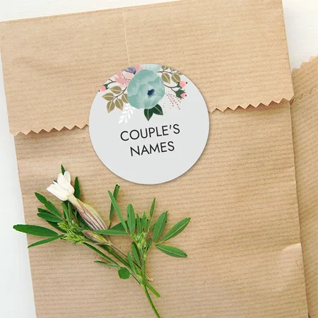 Flower Bouquet Customized Printed Envelope Seal Sticker