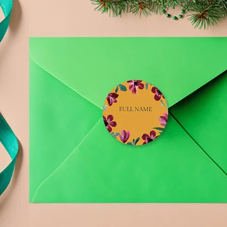 Yellow Customized Printed Envelope Seal Sticker