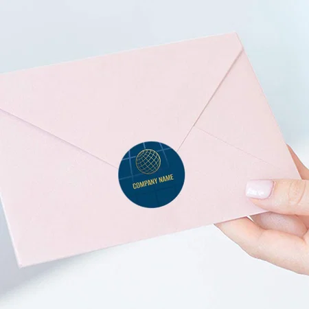 Globe Designed Customized Printed Envelope Seal Sticker