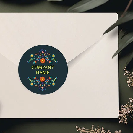 Blue Customized Printed Envelope Seal Sticker