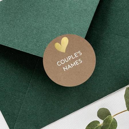 Heart Shape Customized Printed Envelope Seal Sticker