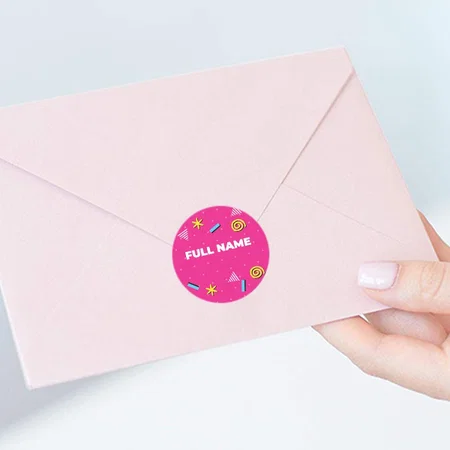 Pink Customized Printed Envelope Seal Sticker