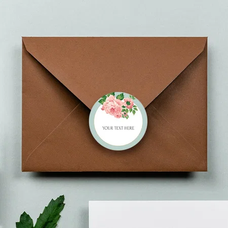 Floral Customized Printed Envelope Seal Sticker