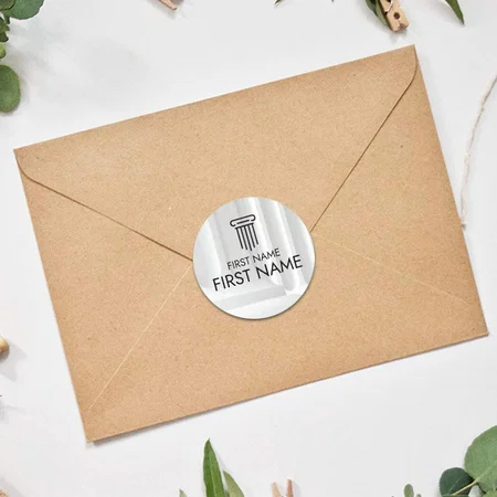 Grey Customized Printed Envelope Seal Sticker