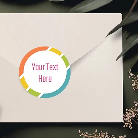 Colorful Circle Customized Printed Envelope Seal Sticker