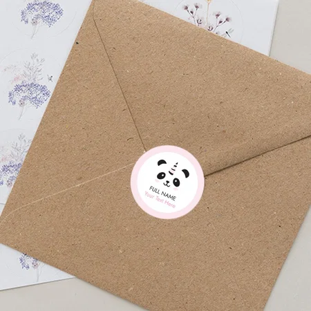 Panda Designed Customized Printed Envelope Seal Sticker