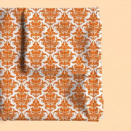 Damask Pattern Printed Satin Fabric