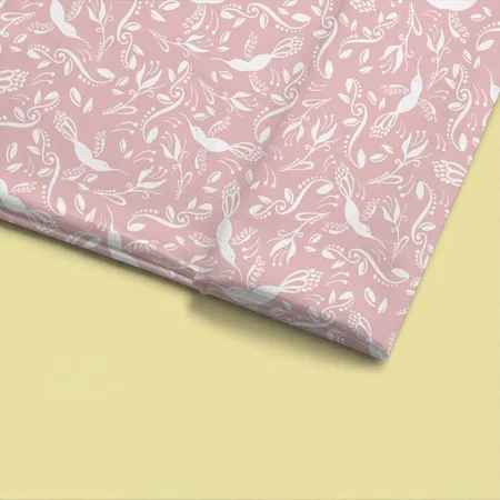 Beautiful Hummingbirds Colibri Birds Pastel Pink Printed Satin Fabric