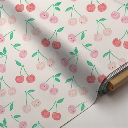 Vanilla Fabric With Soft White Flowers Printed Satin Fabric
