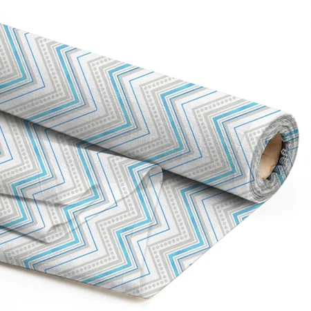 Modern Zig Zag Chevron Printed Satin Fabric