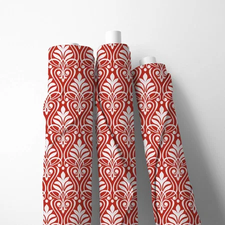 Art Deco Pattern Printed Satin Fabric