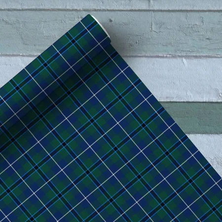 Clan Douglas Modern Tartan Printed Satin Fabric