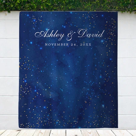 Watercolor Galaxy Cosmic Stars Customized Vinyl Flex Print Backdrop